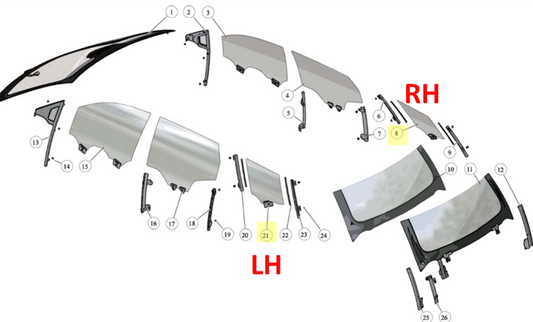 Quarter Glass (aka Doggy Windows) Both Variants (FM2955100202A; FM2955100200A)