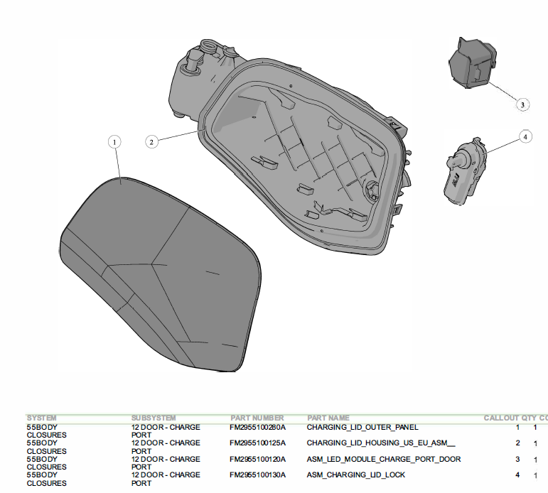 Chargeport Lid Housing FM2955100125